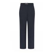 Gustav Wide Leg Trousers Midnight Blue Blue, Dam