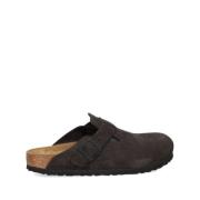 Birkenstock Sammet Mules med Metallfinish Gray, Herr