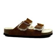 Birkenstock Brun Läder Sandaler Arizona Shearling Brown, Dam