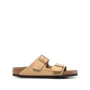 Birkenstock Beige Mocka Spänne Sandaler Beige, Herr