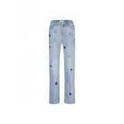 Fabienne Chapot Broderad Stjärn Straight Jeans Blue, Dam