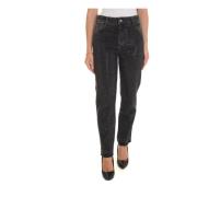 Liu Jo Högmidjade Straight Leg Denim Jeans Black, Dam