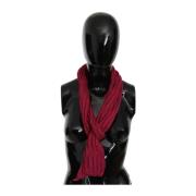 John Galliano Lyxigt Bordeaux Foulard Halsduk Red, Dam