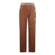 Herno Chenille Wide Leg Trousers Brown, Dam