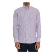 Càrrel Randig Button-Down Casual Skjorta Purple, Herr