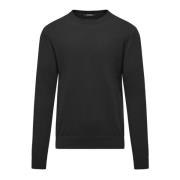 BomBoogie Mjuk Crew-Neck Sweater i Viskos-Ull Blandning Gray, Herr