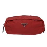 Prada Vintage Pre-owned Tyg kuvertvskor Red, Dam