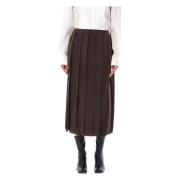 JW Anderson Chokladbrun Ribbon Hem Midi Kjol Brown, Dam