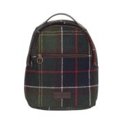 Barbour Klassisk Tartan Ryggsäck med Läderapplikation Green, Dam