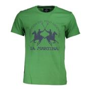 La Martina Grön Kortärmad Logo Broderad T-shirt Green, Herr