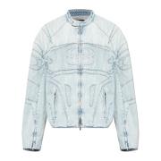 Balenciaga Denimjacka med logotyp Blue, Herr