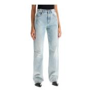 Darkpark Högmidjade Straight Leg Jeans Blue, Dam