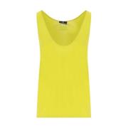 Elisabetta Franchi Broderad Logo Cedar Top Yellow, Dam