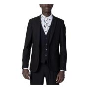 Antony Morato Svart V-ringad Blazer Knappfästning Black, Herr