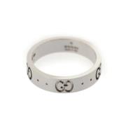 Gucci Vintage Pre-owned Vitt guld ringar Gray, Dam