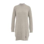 Liu Jo Italiensk Cable Knit Klänning Gray, Dam