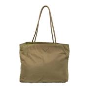 Prada Vintage Pre-owned Tyg totevskor Green, Dam