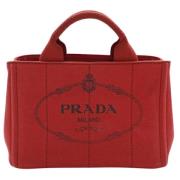 Prada Vintage Pre-owned Canvas prada-vskor Red, Dam