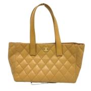 Chanel Vintage Pre-owned Laeder totevskor Beige, Dam