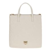 Pinko Silk-touch läder shopper väska med Love Birds Monogram mönster B...