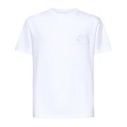 Etro Vit Bomull T-shirt med Broderat Logotyp White, Herr