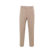 Ermenegildo Zegna Beige Bomull Ull Straight-Leg Byxor Beige, Herr