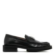 Ganni Svarta Logo Plaque Loafers Black, Dam