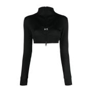 Courrèges Maxi Rib Tracksuit Jacket Black, Dam