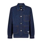 Maison Kitsuné Indigo Denim Arbetskläder Jacka Blue, Herr