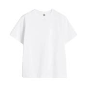 TotêMe Vit Bomull Tee Klassisk Crewneck White, Dam