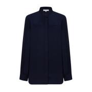 Maison Kitsuné Navy Blue Kragefri Skjorta Blue, Dam