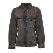 Armedangels Oversized Denim Jacket med Kent Krage Gray, Dam