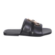 JW Anderson Svarta Lädersandaler Elegant Stil Black, Dam