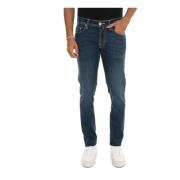 Tramarossa Anpassningsbar Zip Stretch Denim Jeans Blue, Herr