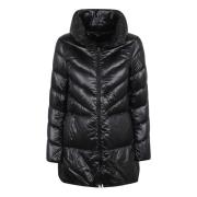 Herno Svart A-Formad Quiltad Nylonjacka Black, Dam