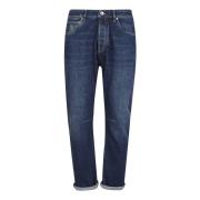 Brunello Cucinelli Denim Byxor Fritids Passform Metallknappar Blue, He...