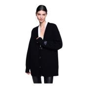 Silvian Heach Oversized Cardigan i Stickat Black, Dam