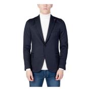 Mulish Blå Lapel Krage Blazer Blue, Herr