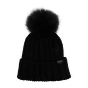 Woolrich Svart Ull Logo Beanie Black, Herr