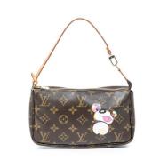 Louis Vuitton Vintage Pre-owned Belagd canvas handvskor Brown, Dam