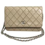 Chanel Vintage Pre-owned Laeder plnbcker Beige, Dam