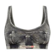 Diesel Lingerie top Ufsb-Denim-Bralette Gray, Dam