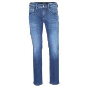 Replay Blå Plain Herr Jeans Dragkedja Knapp Blue, Herr