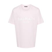 Balmain T-shirt med logotryck Pink, Herr