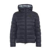 Blauer Quiltad dunjacka med logodetaljer Blue, Herr