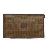 Fendi Vintage Pre-owned Canvas kuvertvskor Beige, Dam