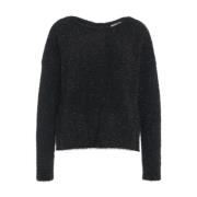 Semicouture Lamé Emerentienne Sweater med Strass Black, Dam