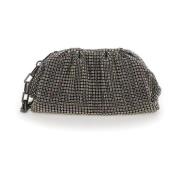 Self Portrait Rhinestone Clutch med Kedja Rem Gray, Dam