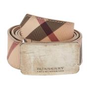 Burberry Vintage Pre-owned Canvas skrp Beige, Dam