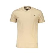 Harmont & Blaine Beige Bomull T-shirt, Slim Fit, Broderi Beige, Herr